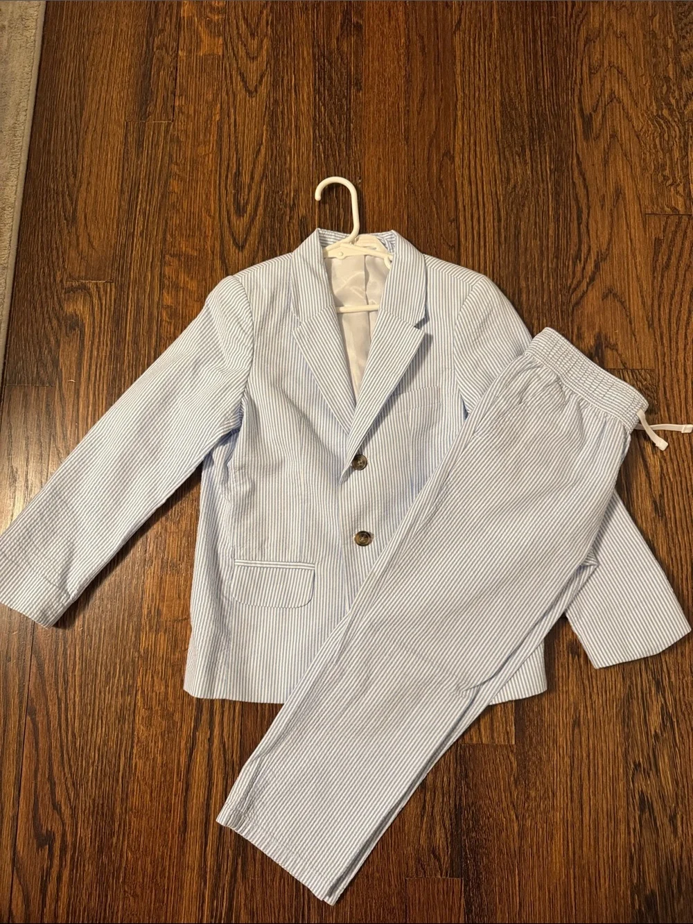 Cat & Jack Light Blue and White Seersucker Blazer & Pants Set